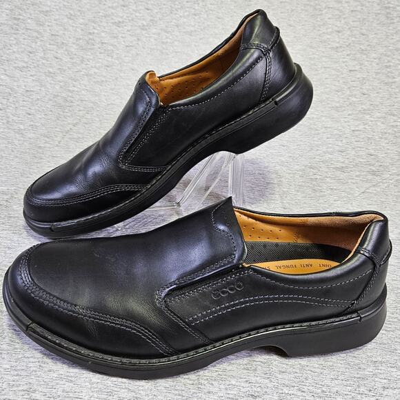 ECCO Men Fusion Loafer Dress Shoe Leather Black Comfort Casual Mocs 47 US 13/14 - Picture 1 of 16